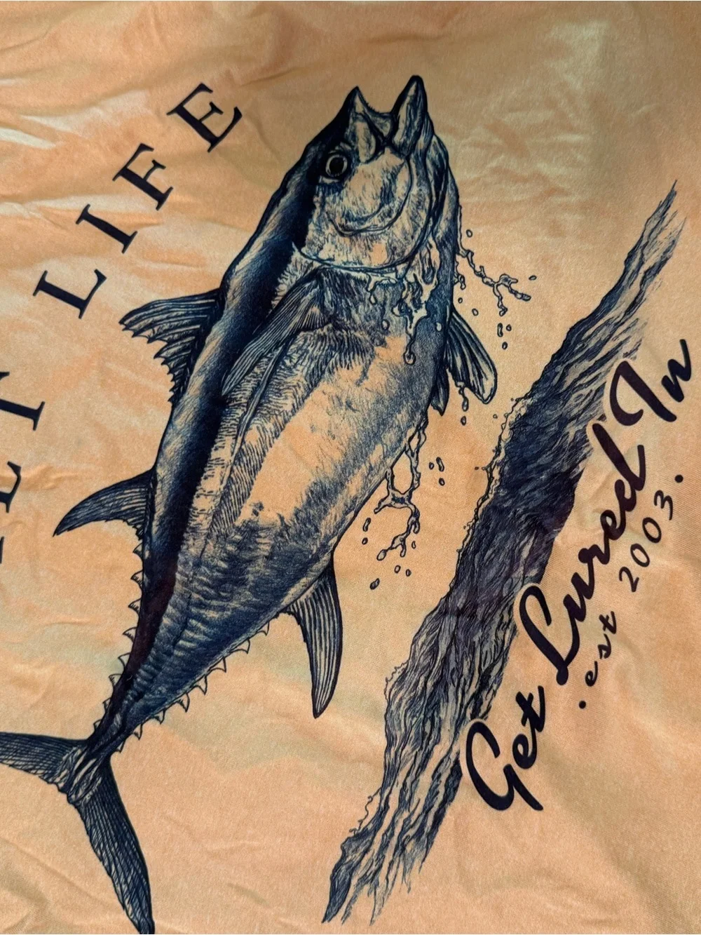 Salt Life Long Sleeve Pocket Tee in Peach